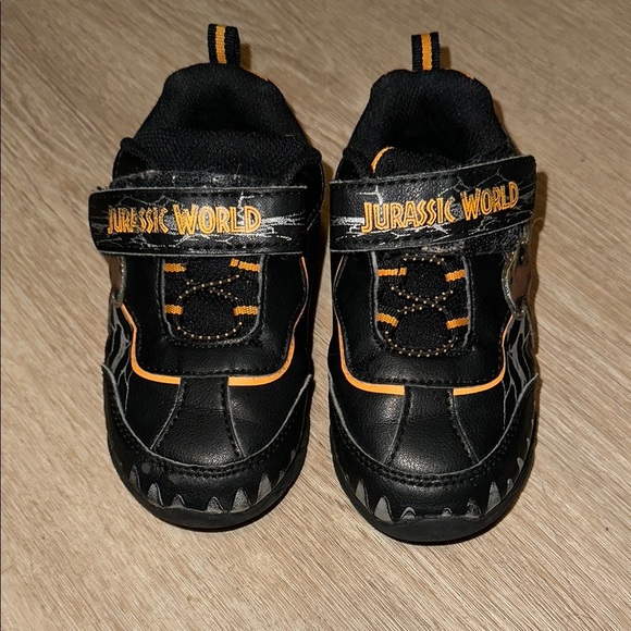 Sporty Black and Orange Sneakers with Velcro Strap light up - Picture 1 of 3